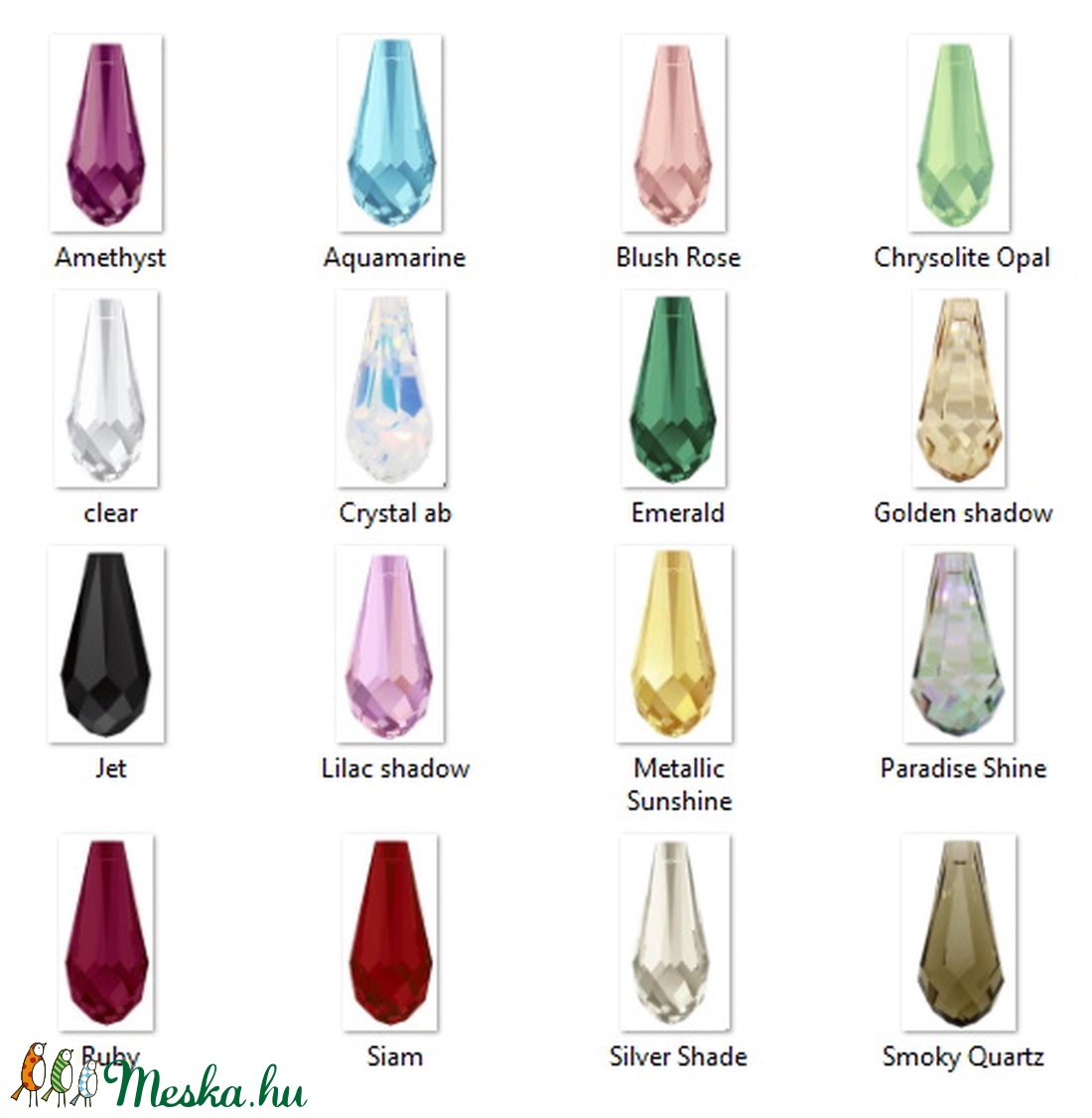 Ékszerkellék: Swarovski kristály csepp 12mm-es medál több színben 6530 - kellékek & szerszámok - gyöngyfűzés kellékek - swarovski kristályok - Meska.hu Ékszerkellék: Swarovski kristály csepp 12mm-es medál több színben 6530 - kellékek & szerszámok - gyöngyfűzés kellékek - swarovski kristályok - Meska.hu