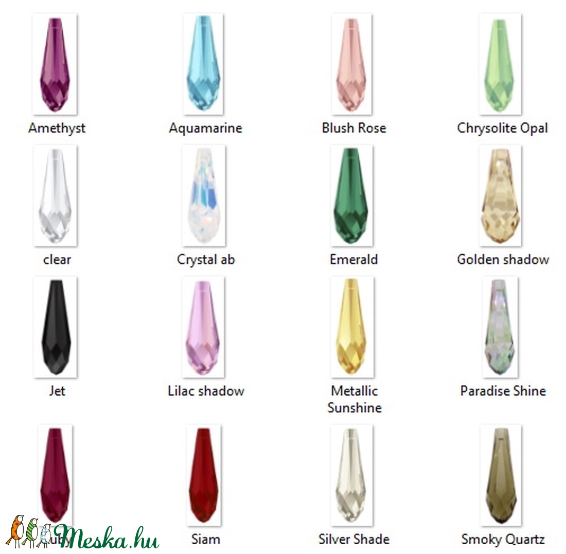 Ékszerkellék: Swarovski kristály csepp 20mm-es medál több színben 6530 - kellékek & szerszámok - gyöngyfűzés kellékek - swarovski kristályok - Meska.hu Ékszerkellék: Swarovski kristály csepp 20mm-es medál több színben 6530 - kellékek & szerszámok - gyöngyfűzés kellékek - swarovski kristályok - Meska.hu