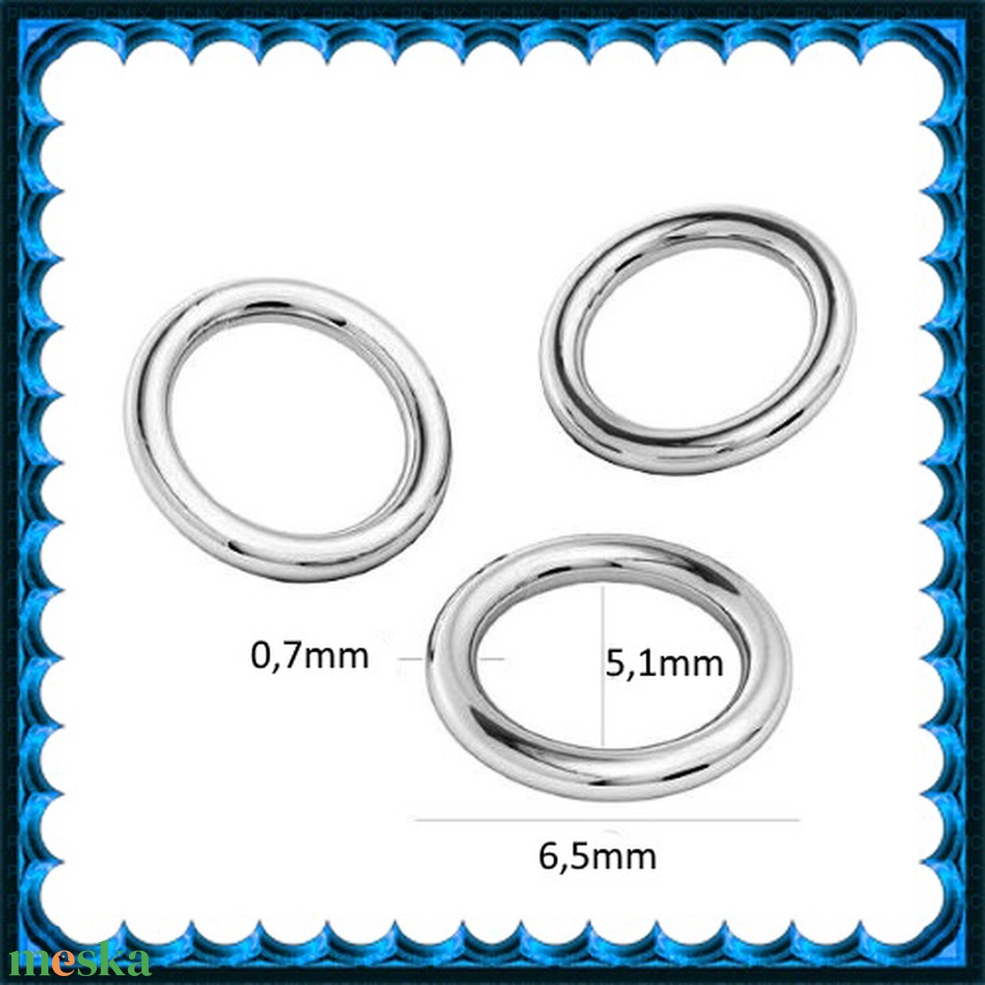 925-ös sterling ezüst ékszerkellék: karika zárt ESZK Z 6,5x0,7 mm 3db/csomag - gyöngy, ékszerkellék - egyéb alkatrész - Meska.hu 925-ös sterling ezüst ékszerkellék: karika zárt ESZK Z 6,5x0,7 mm 3db/csomag - gyöngy, ékszerkellék - egyéb alkatrész - Meska.hu