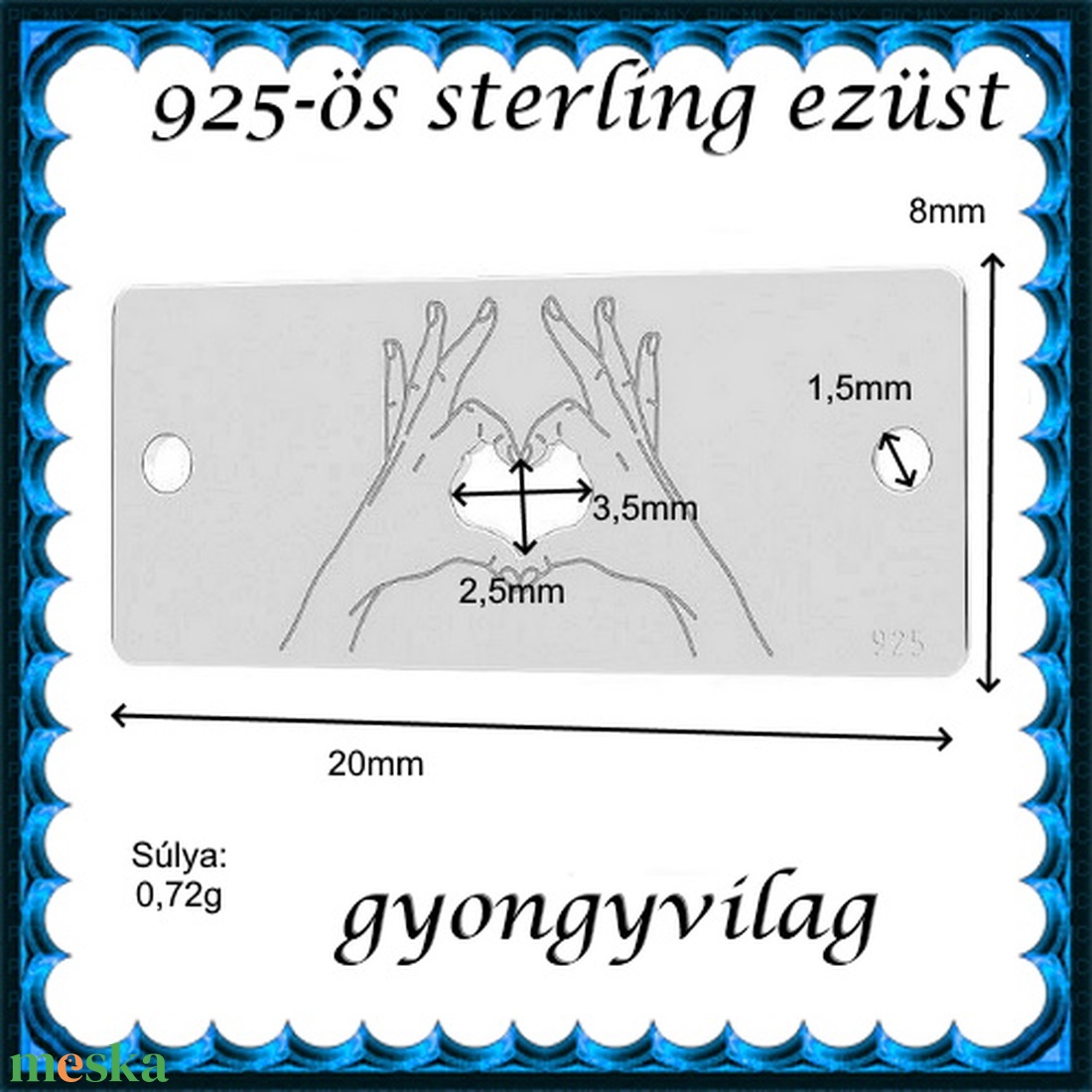 925-ös sterling ezüst ékszerkellék: gravírozható lap EGL 01e - gyöngy, ékszerkellék - fém köztesek - Meska.hu 925-ös sterling ezüst ékszerkellék: gravírozható lap EGL 01e - gyöngy, ékszerkellék - fém köztesek - Meska.hu
