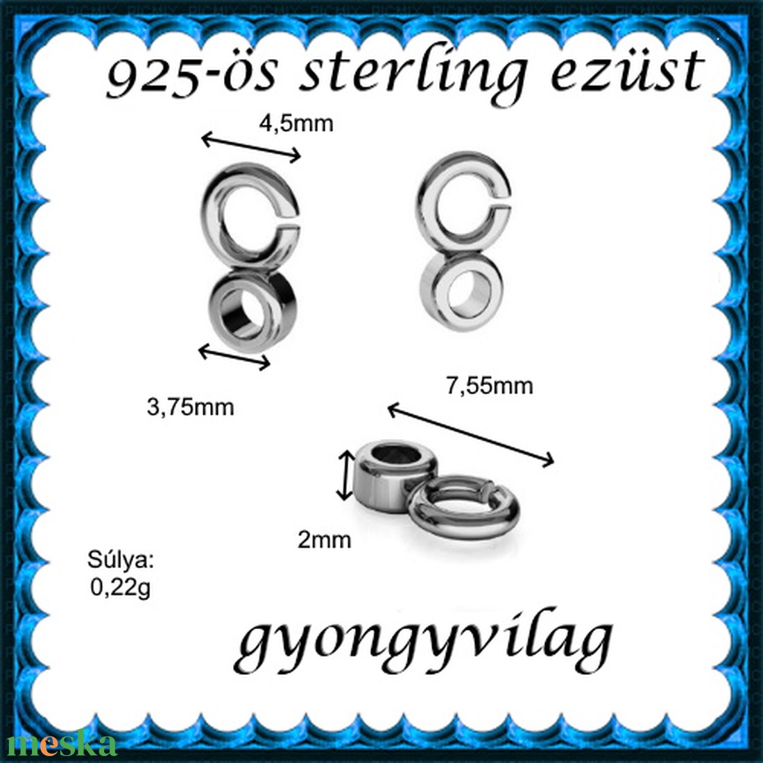 925-ös sterling ezüst ékszerkellék: medáltartó, medálkapocs EMT 36r Antikolt - gyöngy, ékszerkellék - egyéb alkatrész - Meska.hu 925-ös sterling ezüst ékszerkellék: medáltartó, medálkapocs EMT 36r Antikolt - gyöngy, ékszerkellék - egyéb alkatrész - Meska.hu