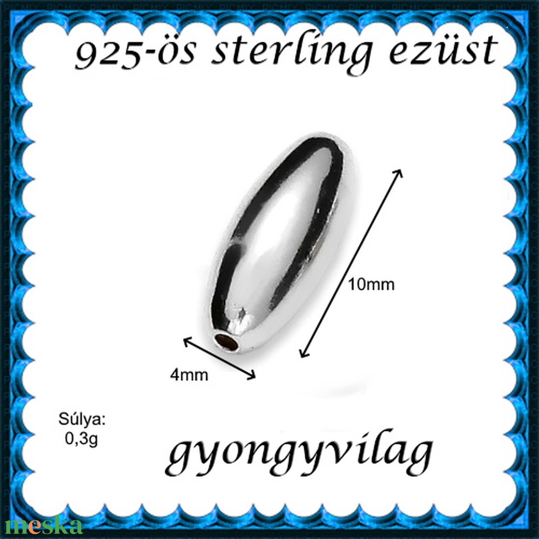 925-ös sterling ezüst ékszerkellék: köztes / gyöngy / dísz EKÖ 27-4 4x10 - kellékek & szerszámok - gyöngyfűzés kellékek - fém köztesek - Meska.hu 925-ös sterling ezüst ékszerkellék: köztes / gyöngy / dísz EKÖ 27-4 4x10 - kellékek & szerszámok - gyöngyfűzés kellékek - fém köztesek - Meska.hu