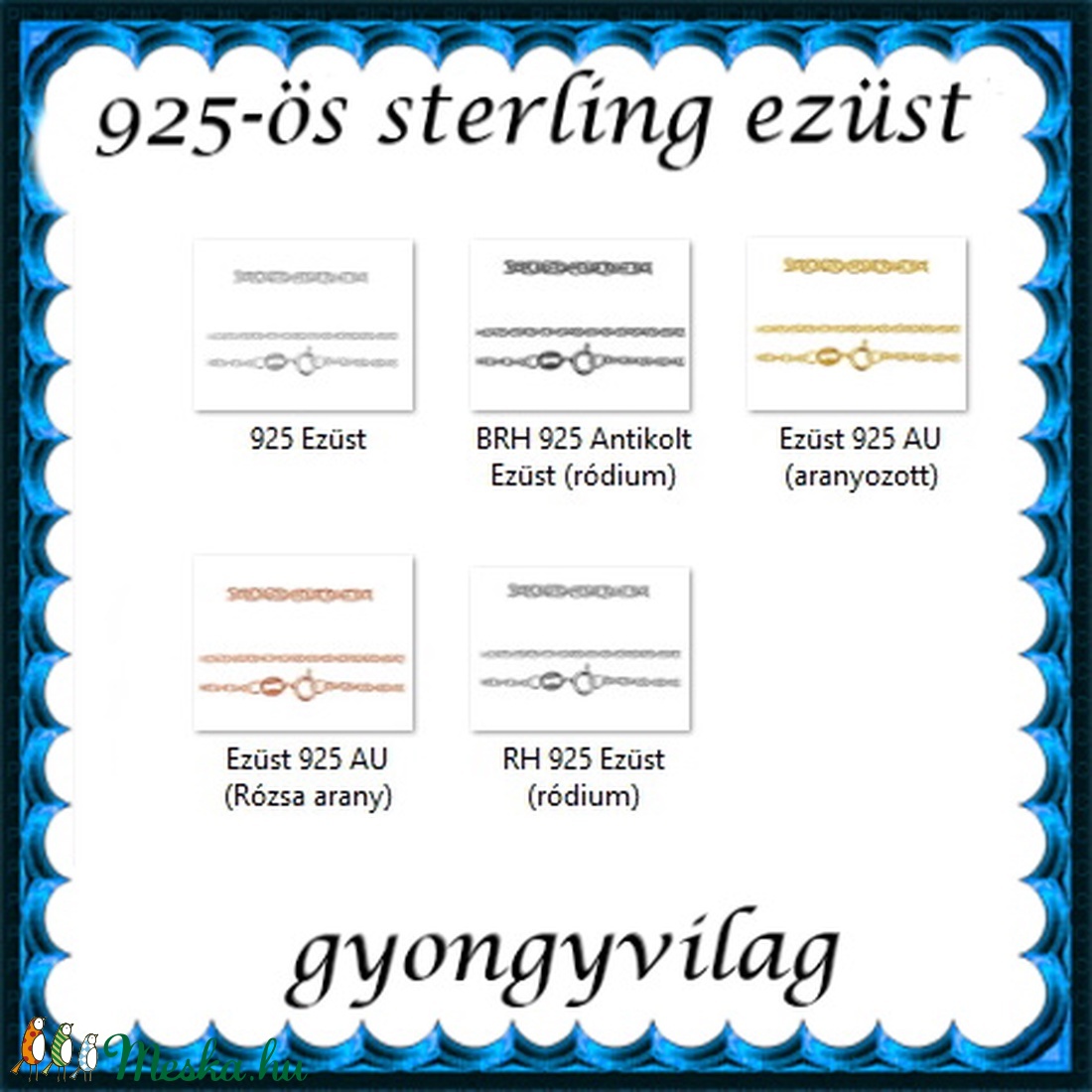 Ékszerek-karkötők: 925-ös sterling ezüst karkötő SSZ EÜK 07-18-1,55e - ékszer - nyaklánc - medál nélküli nyaklánc - Meska.hu