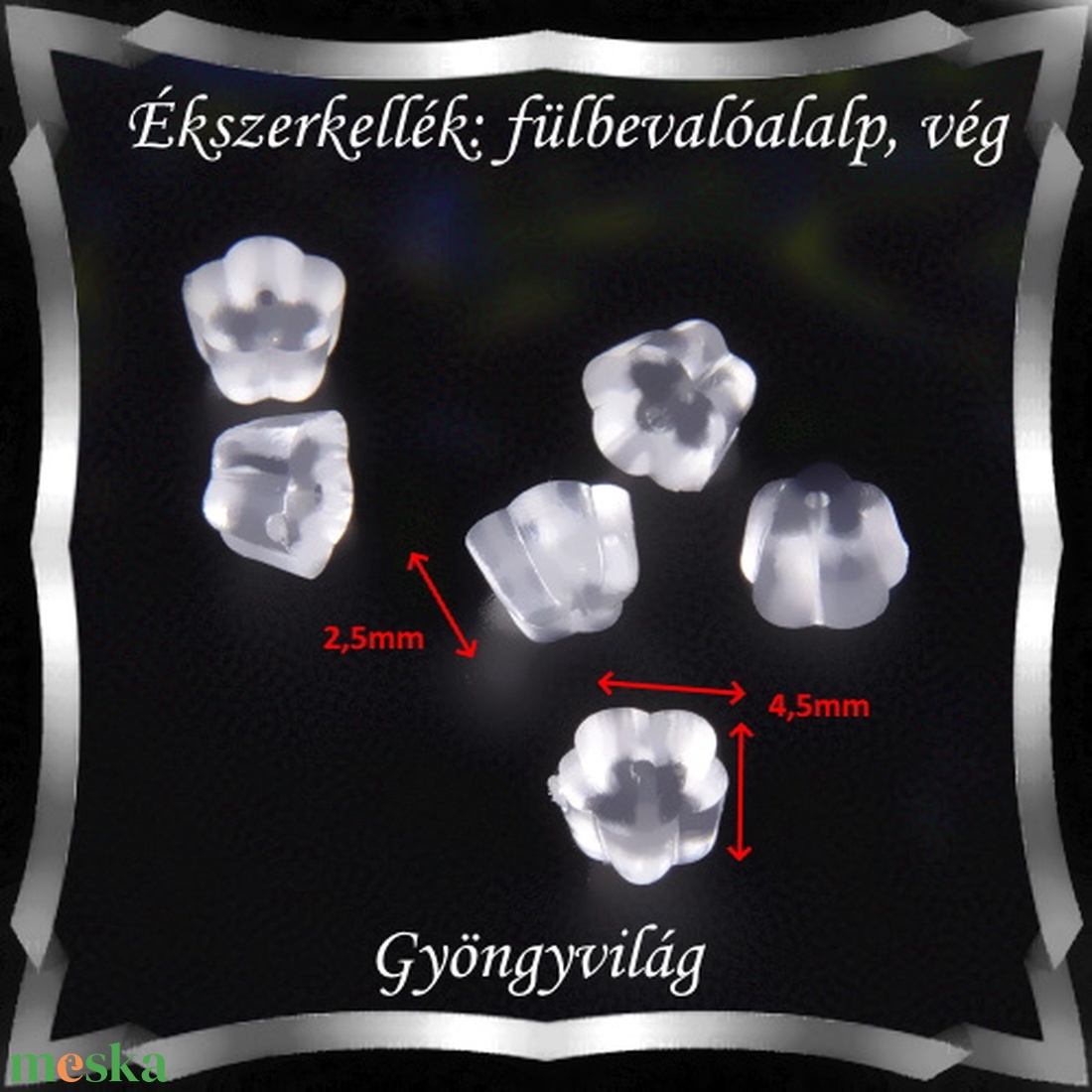 Ékszerkellék: fülbevaló vég/shift BFK-SZ 04-4,5 szilikon 50db - gyöngy, ékszerkellék - egyéb alkatrész - Meska.hu Ékszerkellék: fülbevaló vég/shift BFK-SZ 04-4,5 szilikon 50db - gyöngy, ékszerkellék - egyéb alkatrész - Meska.hu