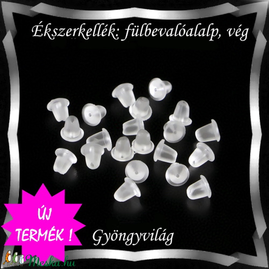 Ékszerkellék: fülbevaló vég/shift BFK SZ05-4x4,5 szilikon 80db - gyöngy, ékszerkellék - egyéb alkatrész - Meska.hu Ékszerkellék: fülbevaló vég/shift BFK SZ05-4x4,5 szilikon 80db - gyöngy, ékszerkellék - egyéb alkatrész - Meska.hu