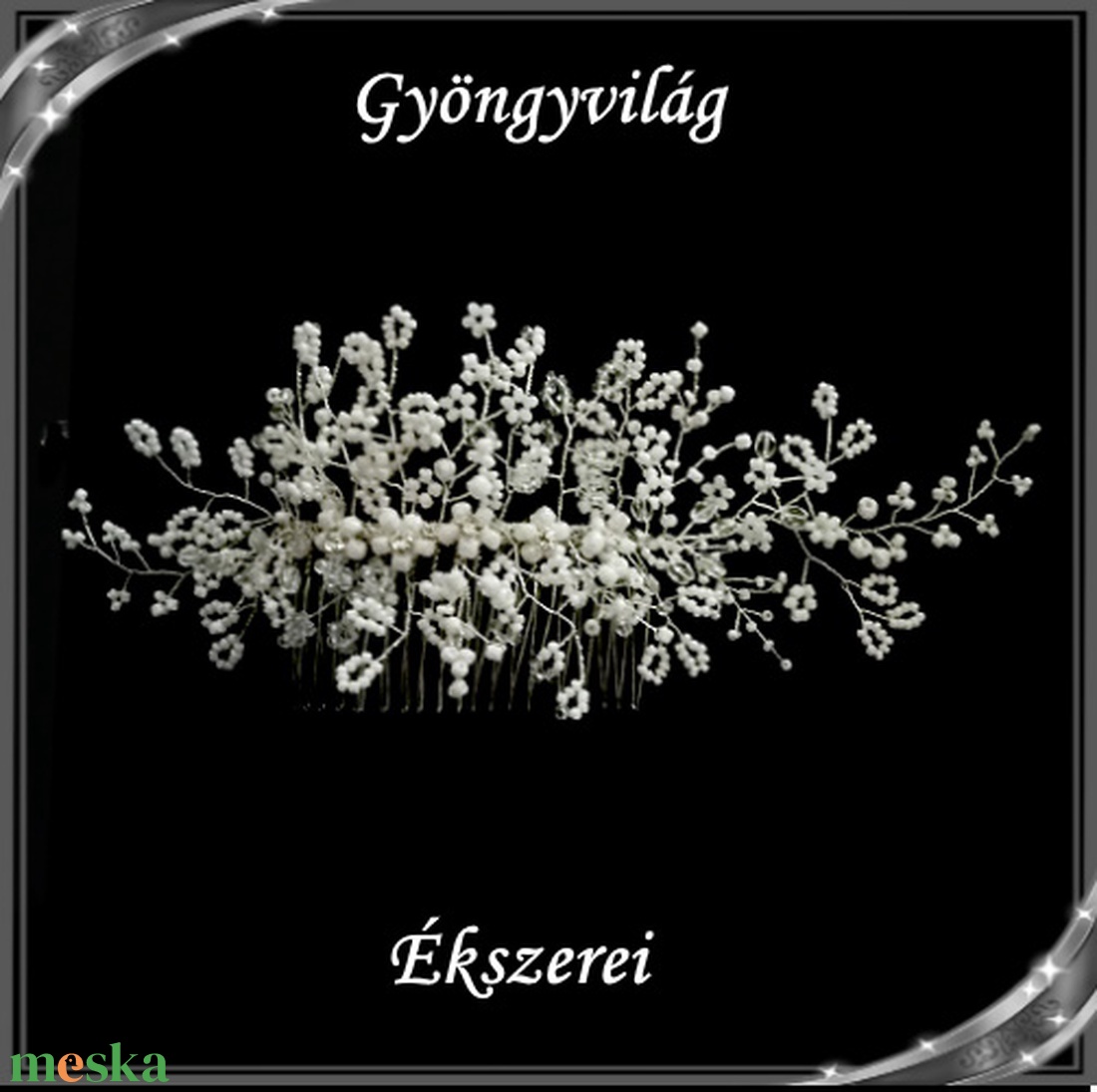 Ékszerek-hajdíszek, hajcsatok: Esküvői, menyasszonyi, alkalmi hajdísz S-H-FÉ02e - esküvő - hajdísz - kontydísz & hajdísz - Meska.hu