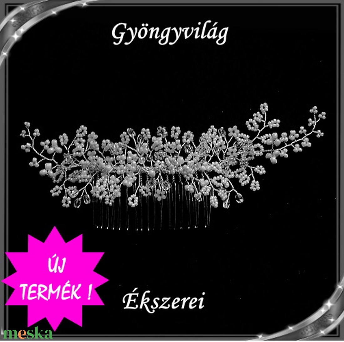 Ékszerek-hajdíszek, hajcsatok: Esküvői, menyasszonyi, alkalmi hajdísz S-H-FÉ04e - esküvő - hajdísz - kontydísz & hajdísz - Meska.hu