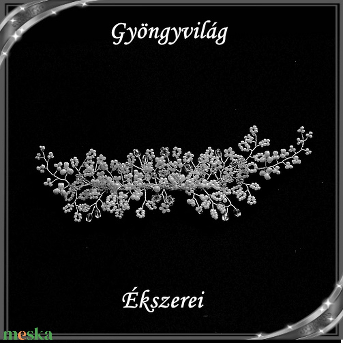 Ékszerek-hajdíszek, hajcsatok: Esküvői, menyasszonyi, alkalmi hajdísz S-H-FÉ04e - esküvő - hajdísz - kontydísz & hajdísz - Meska.hu