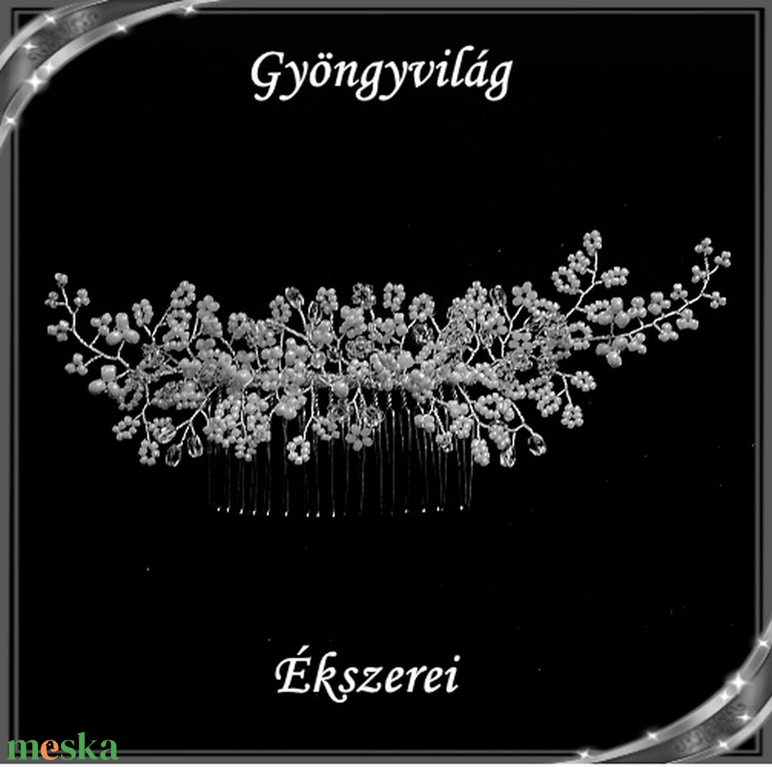 Ékszerek-hajdíszek, hajcsatok: Esküvői, menyasszonyi, alkalmi hajdísz S-H-FÉ04e - esküvő - hajdísz - kontydísz & hajdísz - Meska.hu