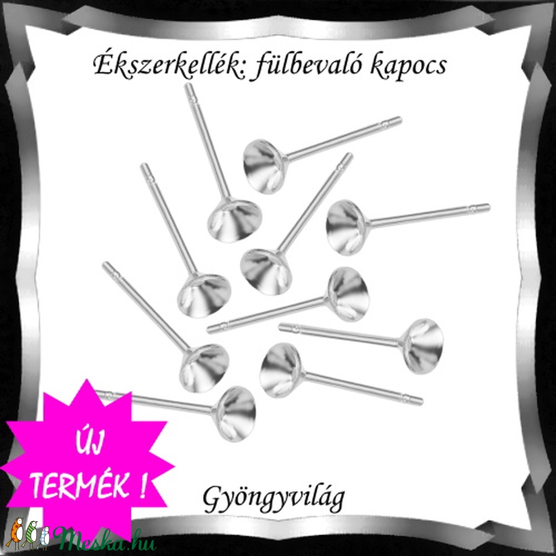 Ékszerkellék: fülbevaló alap BFK-B04-4e 10pár/cs - kellékek & szerszámok - ékszerkellék - fülbevaló alap - Meska.hu