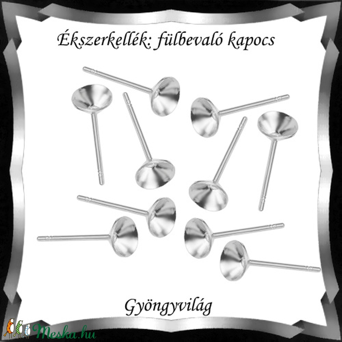 Ékszerkellék: fülbevaló alap BFK-B04-5r 10pár/cs - gyöngy, ékszerkellék - egyéb alkatrész - Meska.hu Ékszerkellék: fülbevaló alap BFK-B04-5r 10pár/cs - gyöngy, ékszerkellék - egyéb alkatrész - Meska.hu