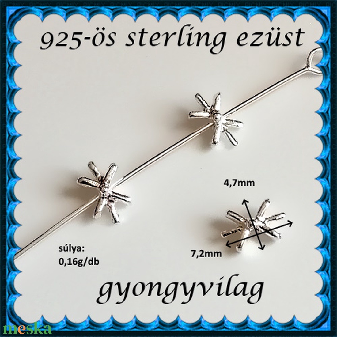 925-ös ezüst köztes/gyöngy/díszitőelem  EKÖ 97 - gyöngy, ékszerkellék - fém köztesek - Meska.hu