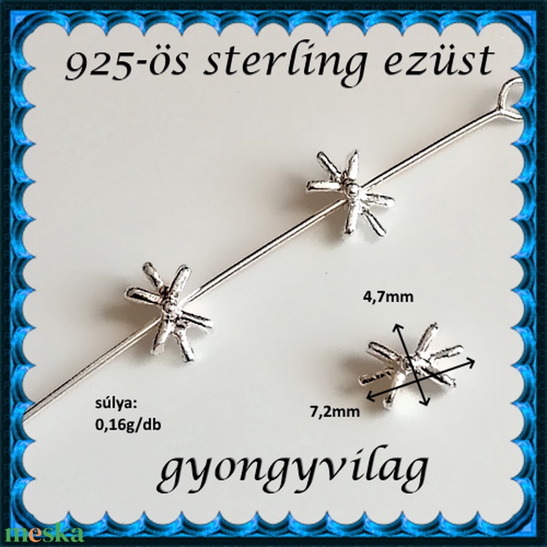 925-ös ezüst köztes/gyöngy/díszitőelem EKÖ 97 - gyöngy, ékszerkellék - fém köztesek - Meska.hu 925-ös ezüst köztes/gyöngy/díszitőelem EKÖ 97 - gyöngy, ékszerkellék - fém köztesek - Meska.hu