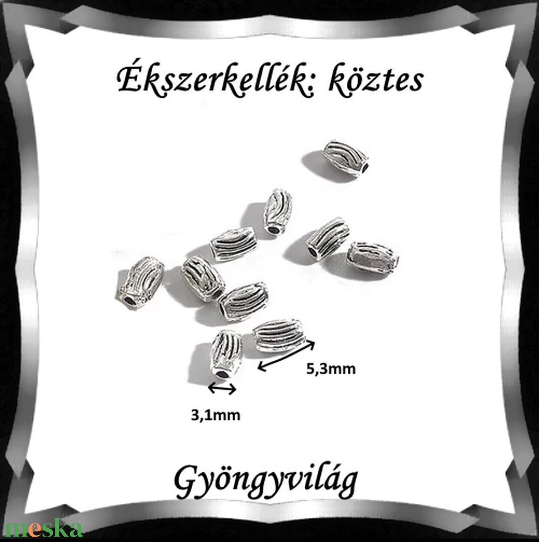 Ékszerkellék: köztes / díszítőelem / gyöngy BKÖ 1S 42 20db/csomag - gyöngy, ékszerkellék - fém köztesek - Meska.hu Ékszerkellék: köztes / díszítőelem / gyöngy BKÖ 1S 42 20db/csomag - gyöngy, ékszerkellék - fém köztesek - Meska.hu