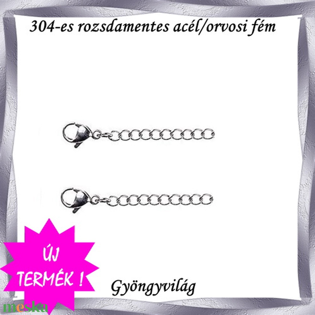 Nemes acél ékszerkellék: lánckapocs NALK 01-3 2db/csomag - gyöngy, ékszerkellék - egyéb alkatrész - Meska.hu Nemes acél ékszerkellék: lánckapocs NALK 01-3 2db/csomag - gyöngy, ékszerkellék - egyéb alkatrész - Meska.hu
