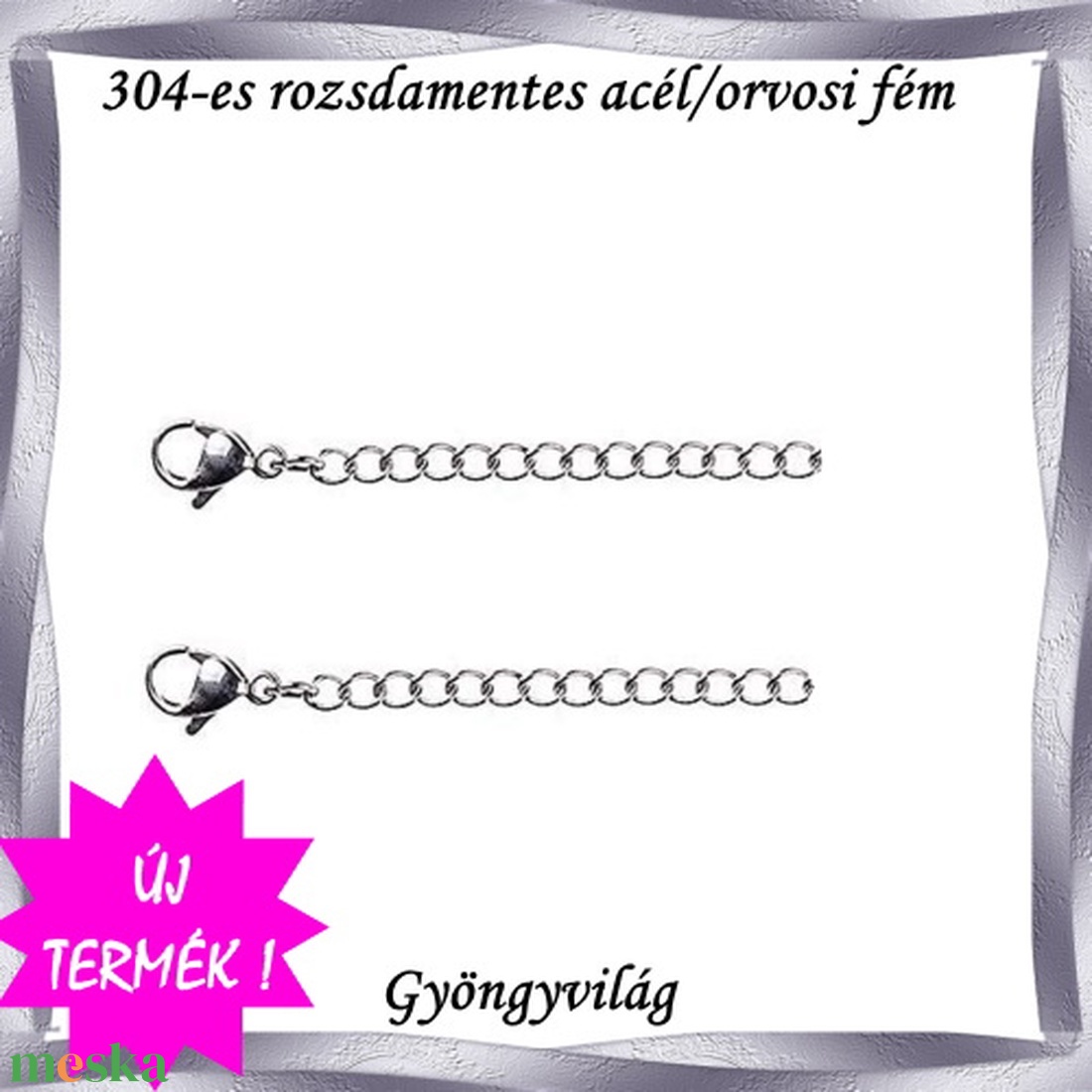 Nemes acél ékszerkellék: lánckapocs NALK 01-4 2db/csomag - kellékek & szerszámok - ékszerkellék - nyaklánc kapocs - Meska.hu Nemes acél ékszerkellék: lánckapocs NALK 01-4 2db/csomag - kellékek & szerszámok - ékszerkellék - nyaklánc kapocs - Meska.hu
