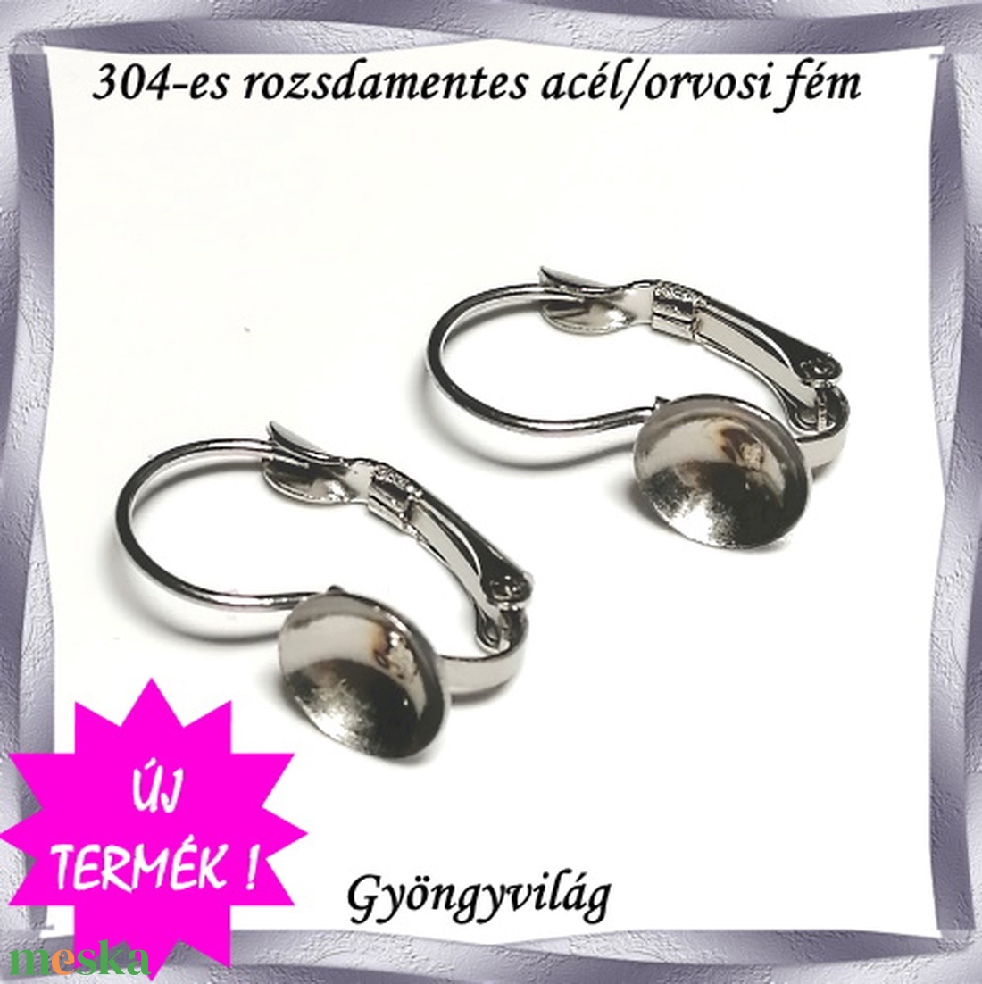 304 Nemes acél ékszerkellék: fülbevaló alap NAFK 07-8 1pár/cs - kellékek & szerszámok - ékszerkellék - fülbevaló alap - Meska.hu 304 Nemes acél ékszerkellék: fülbevaló alap NAFK 07-8 1pár/cs - kellékek & szerszámok - ékszerkellék - fülbevaló alap - Meska.hu