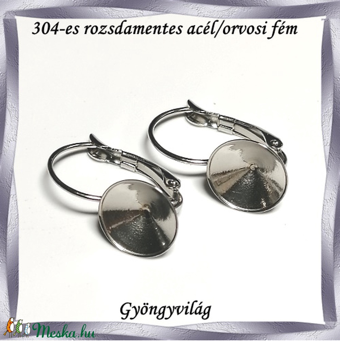 304 Nemes acél ékszerkellék: fülbevaló alap NAFK 08-10 1pár/cs - gyöngy, ékszerkellék - egyéb alkatrész - Meska.hu 304 Nemes acél ékszerkellék: fülbevaló alap NAFK 08-10 1pár/cs - gyöngy, ékszerkellék - egyéb alkatrész - Meska.hu