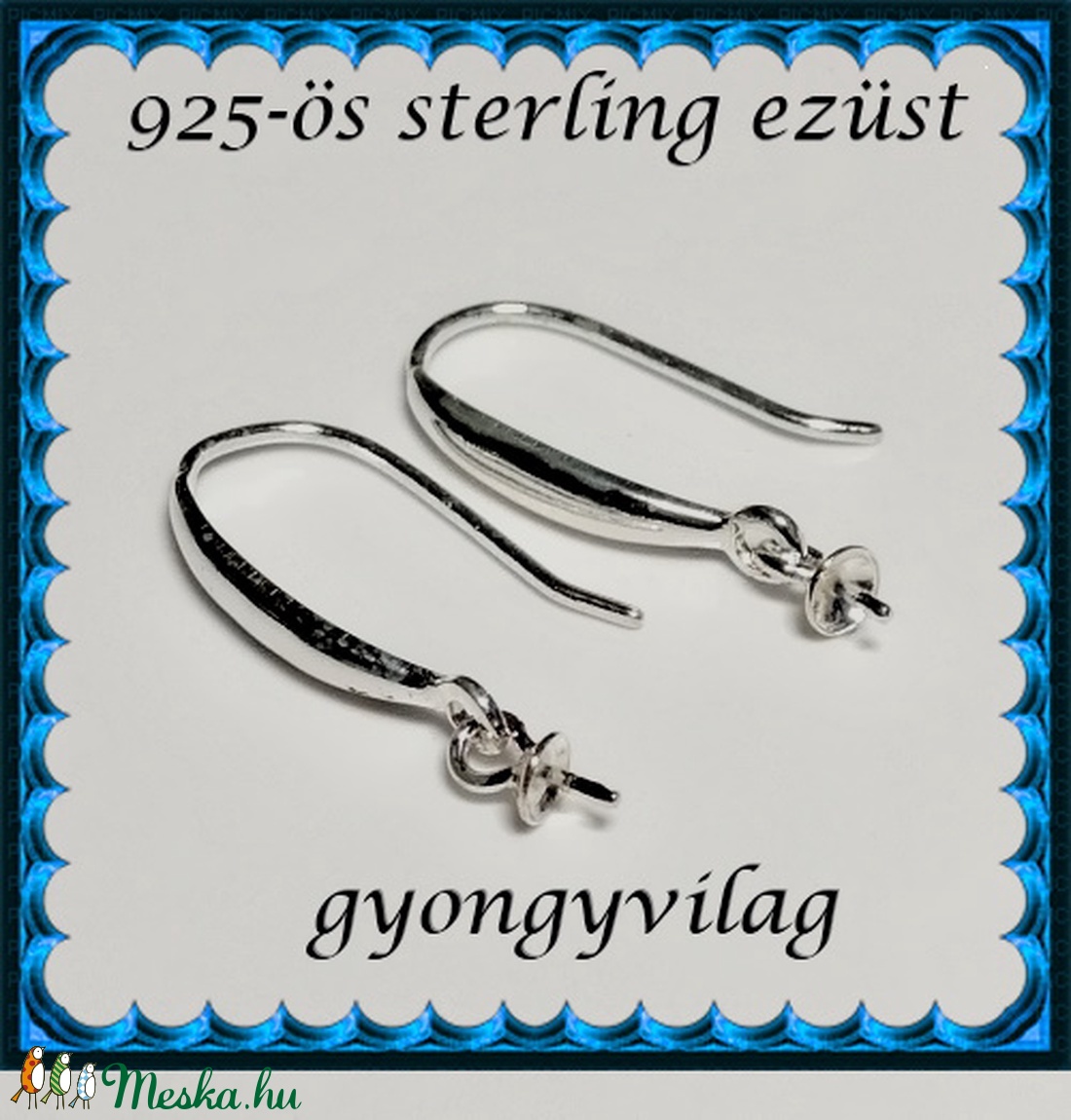 925-ös ezüst fülbevaló kapocs EFK A 94 - gyöngy, ékszerkellék - egyéb alkatrész - Meska.hu 925-ös ezüst fülbevaló kapocs EFK A 94 - gyöngy, ékszerkellék - egyéb alkatrész - Meska.hu
