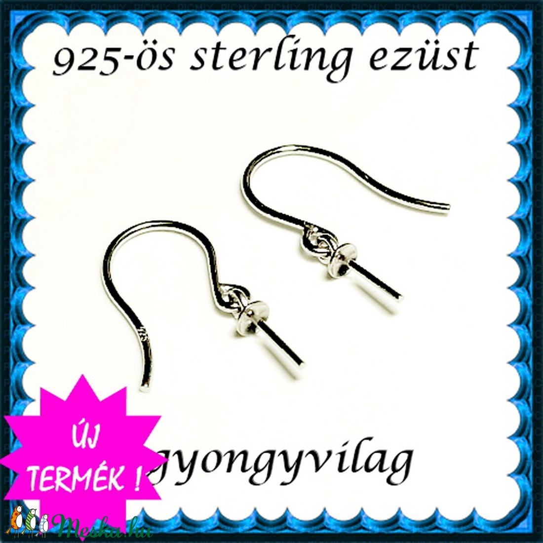 925-ös ezüst fülbevaló kapocs EFK A 95 - kellékek & szerszámok - gyöngyfűzés kellékek - egyéb alkatrész - Meska.hu 925-ös ezüst fülbevaló kapocs EFK A 95 - kellékek & szerszámok - gyöngyfűzés kellékek - egyéb alkatrész - Meska.hu