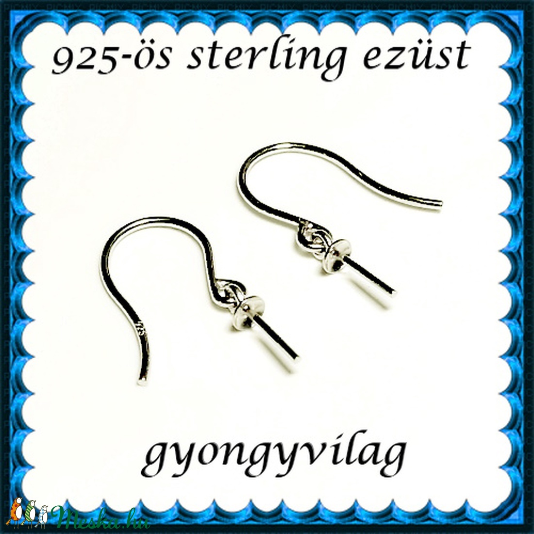 925-ös ezüst fülbevaló kapocs EFK A 95 - kellékek & szerszámok - gyöngyfűzés kellékek - egyéb alkatrész - Meska.hu 925-ös ezüst fülbevaló kapocs EFK A 95 - kellékek & szerszámok - gyöngyfűzés kellékek - egyéb alkatrész - Meska.hu
