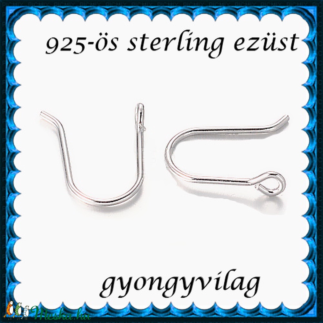 925-ös sterling ezüst ékszerkellék: fülbevalóalap akasztós EFK A 97r - gyöngy, ékszerkellék - egyéb alkatrész - Meska.hu 925-ös sterling ezüst ékszerkellék: fülbevalóalap akasztós EFK A 97r - gyöngy, ékszerkellék - egyéb alkatrész - Meska.hu