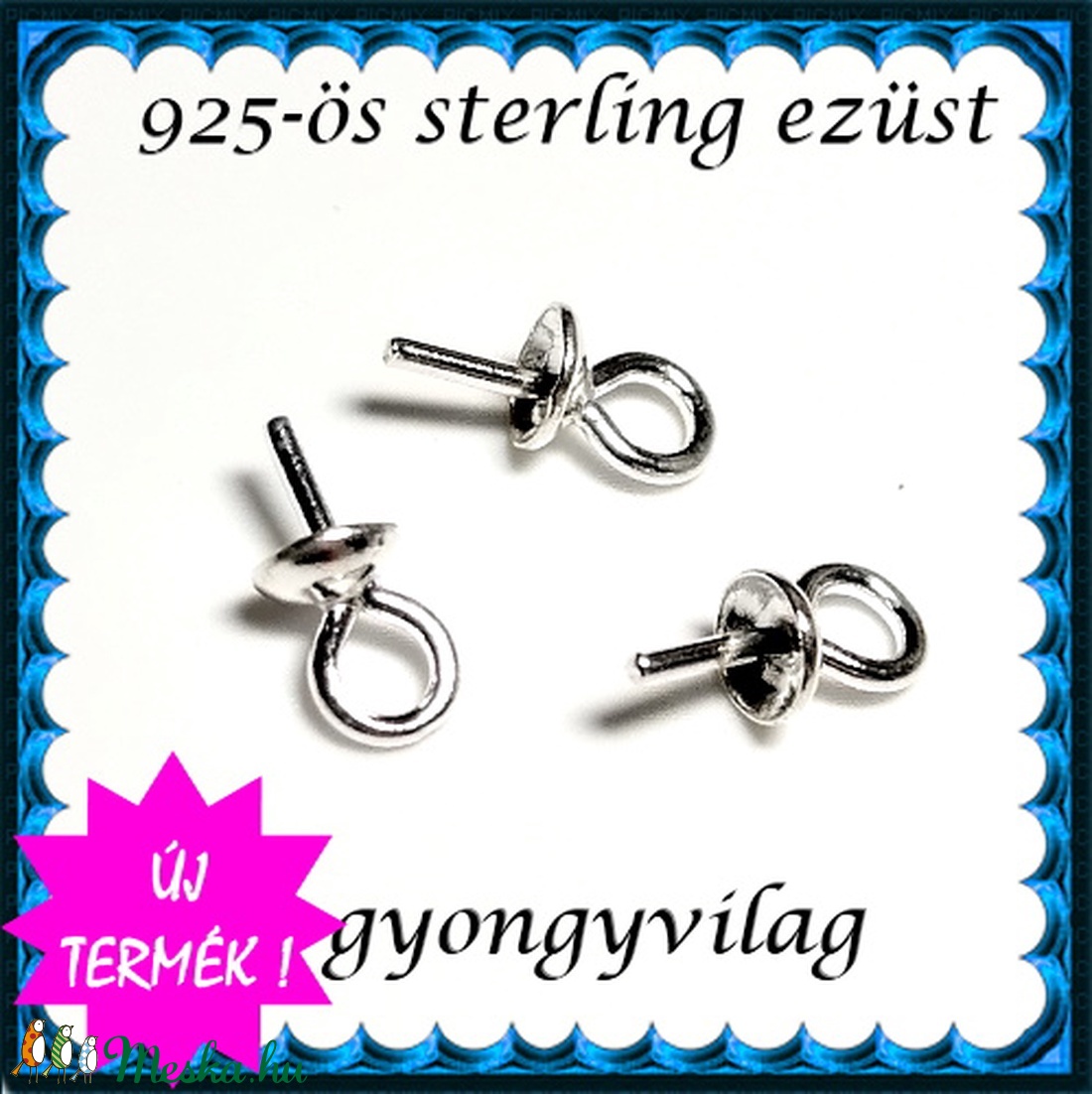 925-ös ezüst medálkapocs EMK 07-3 - gyöngy, ékszerkellék - egyéb alkatrész - Meska.hu 925-ös ezüst medálkapocs EMK 07-3 - gyöngy, ékszerkellék - egyéb alkatrész - Meska.hu