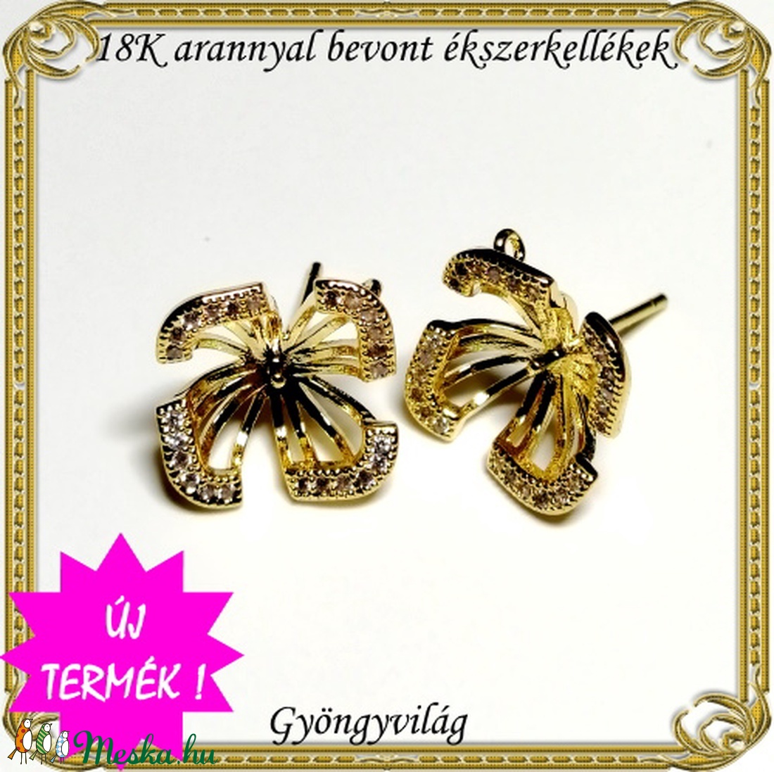 18K arannyal bevont ékszerkellék: fülbevalóalap ABFK 01 - kellékek & szerszámok - ékszerkellék - fülbevaló alap - Meska.hu 18K arannyal bevont ékszerkellék: fülbevalóalap ABFK 01 - kellékek & szerszámok - ékszerkellék - fülbevaló alap - Meska.hu