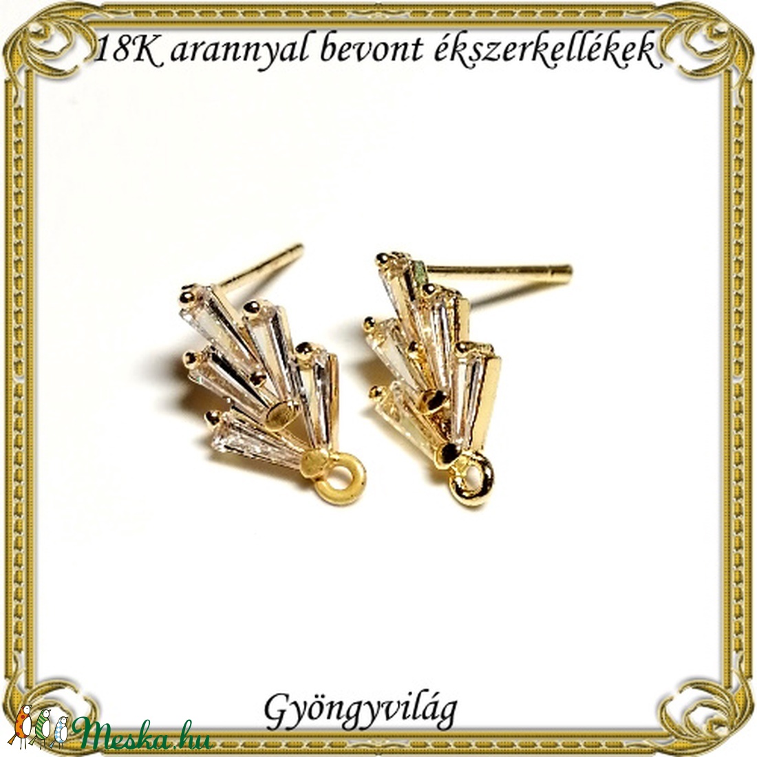 18K arannyal bevont ékszerkellék: fülbevalóalap ABFK 02 - kellékek & szerszámok - gyöngyfűzés kellékek - egyéb alkatrész - Meska.hu 18K arannyal bevont ékszerkellék: fülbevalóalap ABFK 02 - kellékek & szerszámok - gyöngyfűzés kellékek - egyéb alkatrész - Meska.hu