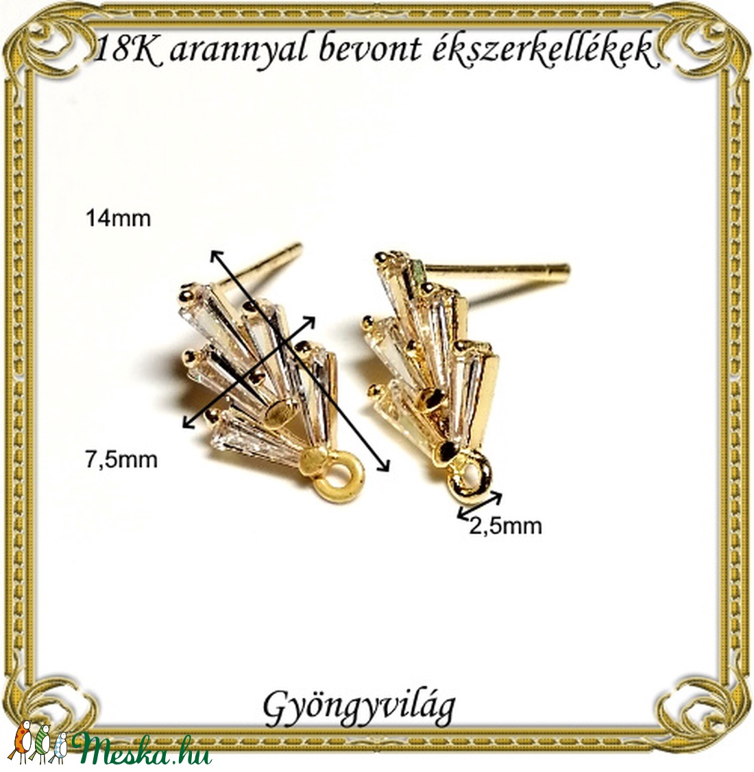 18K arannyal bevont ékszerkellék: fülbevalóalap ABFK 02 - kellékek & szerszámok - gyöngyfűzés kellékek - egyéb alkatrész - Meska.hu 18K arannyal bevont ékszerkellék: fülbevalóalap ABFK 02 - kellékek & szerszámok - gyöngyfűzés kellékek - egyéb alkatrész - Meska.hu