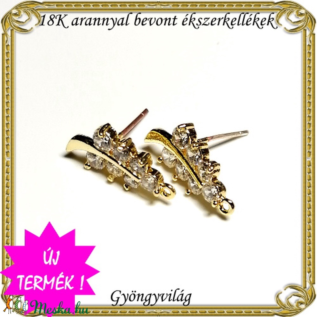 18K arannyal bevont ékszerkellék: fülbevalóalap ABFK 03 - kellékek & szerszámok - ékszerkellék - fülbevaló alap - Meska.hu 18K arannyal bevont ékszerkellék: fülbevalóalap ABFK 03 - kellékek & szerszámok - ékszerkellék - fülbevaló alap - Meska.hu