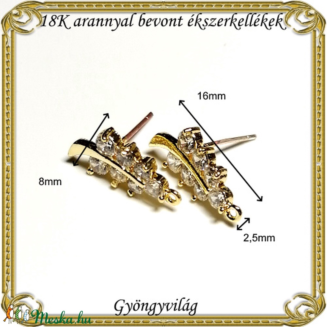 18K arannyal bevont ékszerkellék: fülbevalóalap ABFK 03 - kellékek & szerszámok - ékszerkellék - fülbevaló alap - Meska.hu 18K arannyal bevont ékszerkellék: fülbevalóalap ABFK 03 - kellékek & szerszámok - ékszerkellék - fülbevaló alap - Meska.hu