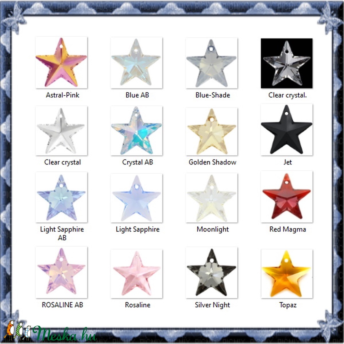 Ékszerkellék: Swarovski csillag 28 mm-es több színben 6714 - gyöngy, ékszerkellék - swarovski kristályok - Meska.hu Ékszerkellék: Swarovski csillag 28 mm-es több színben 6714 - gyöngy, ékszerkellék - swarovski kristályok - Meska.hu