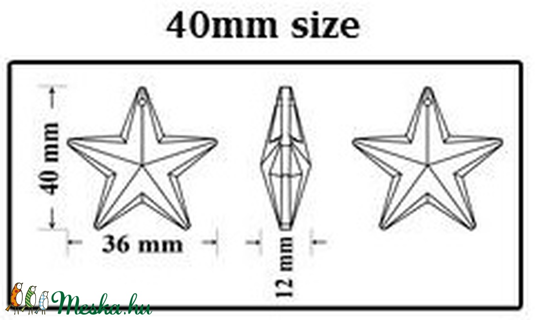 Ékszerkellék: Swarovski csillag 40 mm-es több színben 6714 - gyöngy, ékszerkellék - swarovski kristályok - Meska.hu