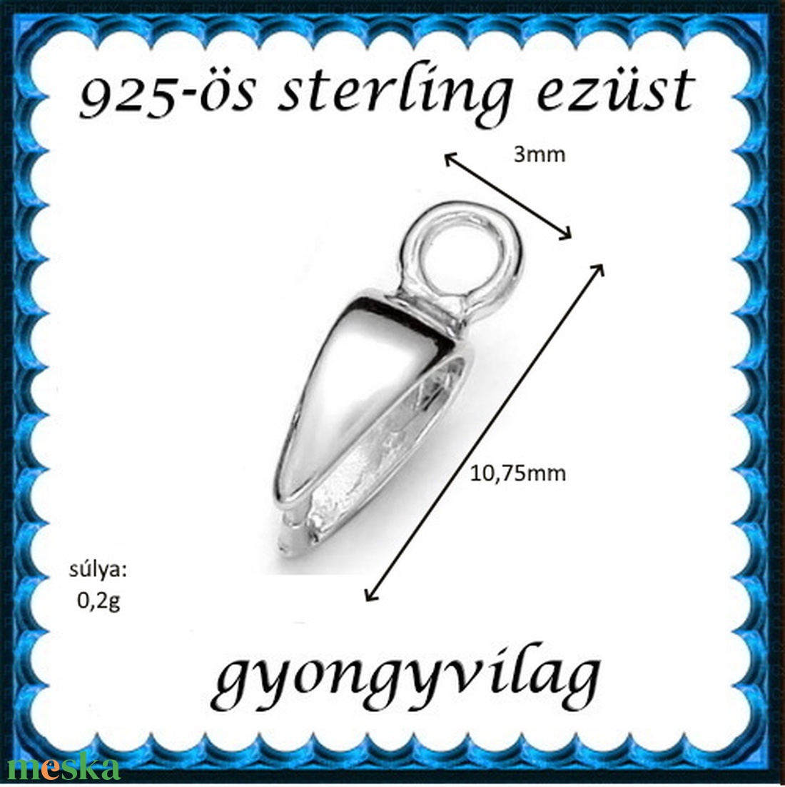 925-ös ezüst medálkapocs EMK 110e - kellékek & szerszámok - ékszerkellék - medáltartó, medálkapocs - Meska.hu 925-ös ezüst medálkapocs EMK 110e - kellékek & szerszámok - ékszerkellék - medáltartó, medálkapocs - Meska.hu