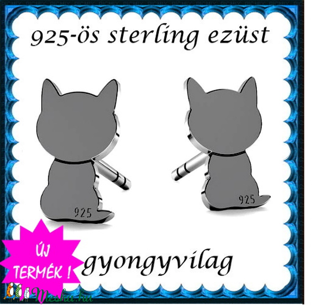  925-ös sterling ezüst: fülbevaló  EF 11ar - ékszer - fülbevaló - pötty fülbevaló - Meska.hu