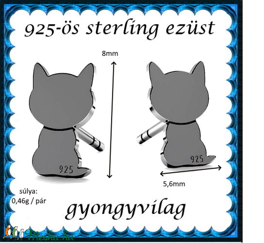  925-ös sterling ezüst: fülbevaló  EF 11ar - ékszer - fülbevaló - pötty fülbevaló - Meska.hu