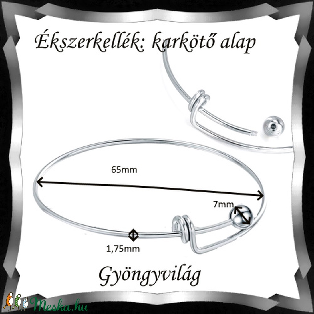 Ékszerkellék: karkötő alap BKA 01 - kellékek & szerszámok - ékszerkellék - karkötő alap - Meska.hu Ékszerkellék: karkötő alap BKA 01 - kellékek & szerszámok - ékszerkellék - karkötő alap - Meska.hu