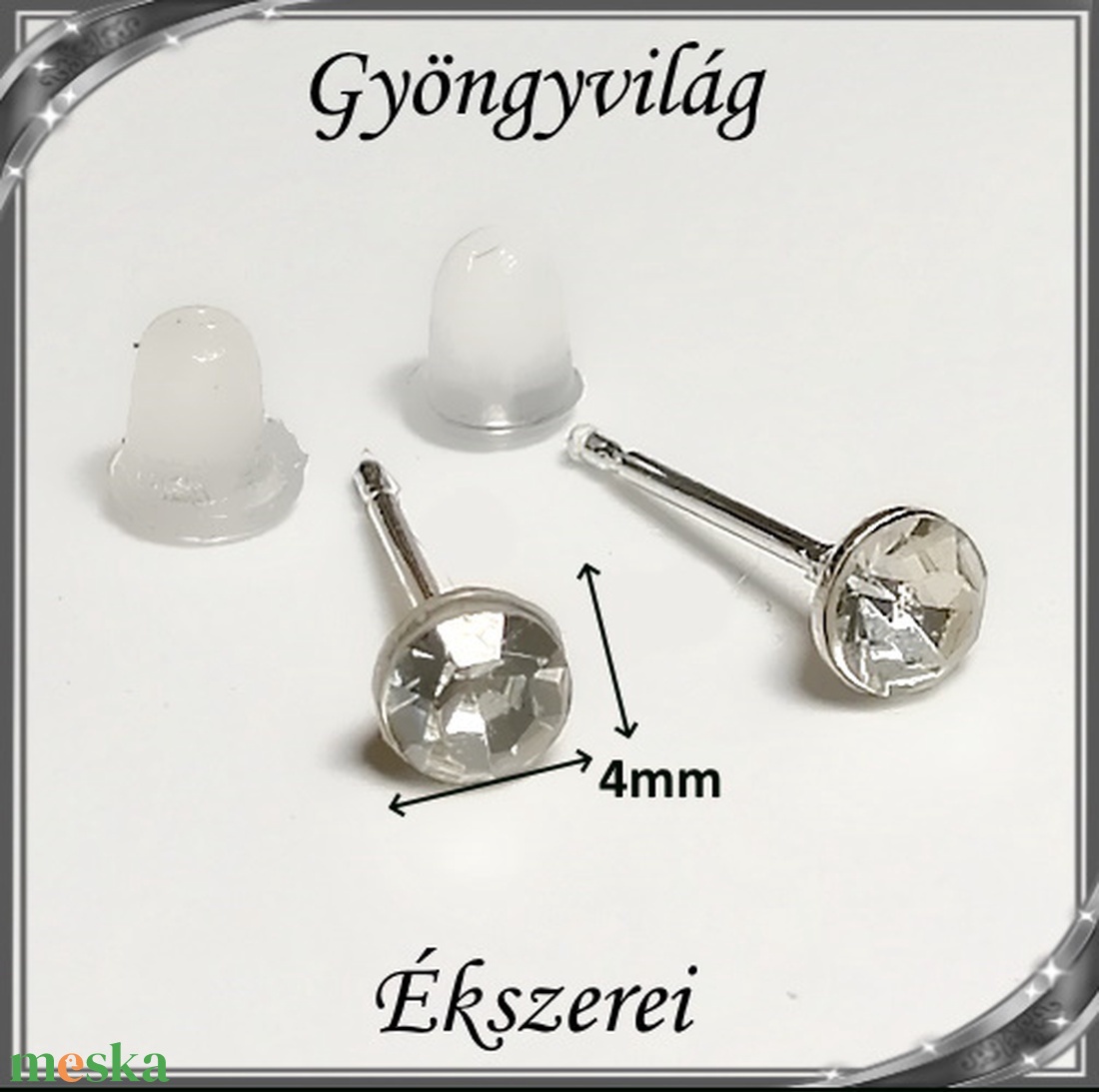 Ékszerek-fülbevalók: Kristály köves fülbevaló több színben SFEB-K14-4 - ékszer - fülbevaló - pötty fülbevaló - Meska.hu Ékszerek-fülbevalók: Kristály köves fülbevaló több színben SFEB-K14-4 - ékszer - fülbevaló - pötty fülbevaló - Meska.hu