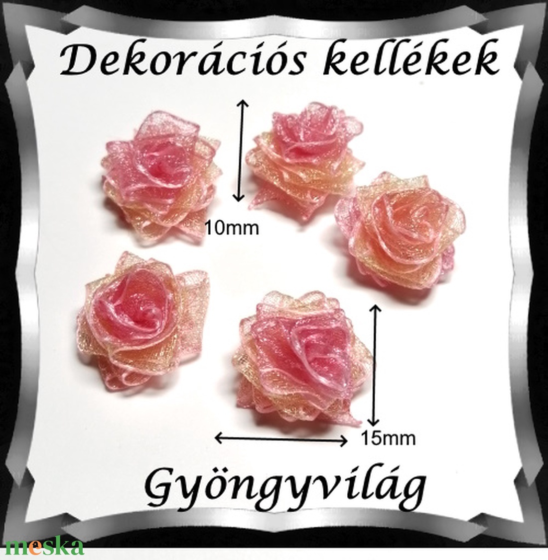 Dekorációs kellék: organza virág DK-VO 01-15szm 10db - kellékek & szerszámok - dekorációs kellékek - egyéb kellékek - Meska.hu Dekorációs kellék: organza virág DK-VO 01-15szm 10db - kellékek & szerszámok - dekorációs kellékek - egyéb kellékek - Meska.hu