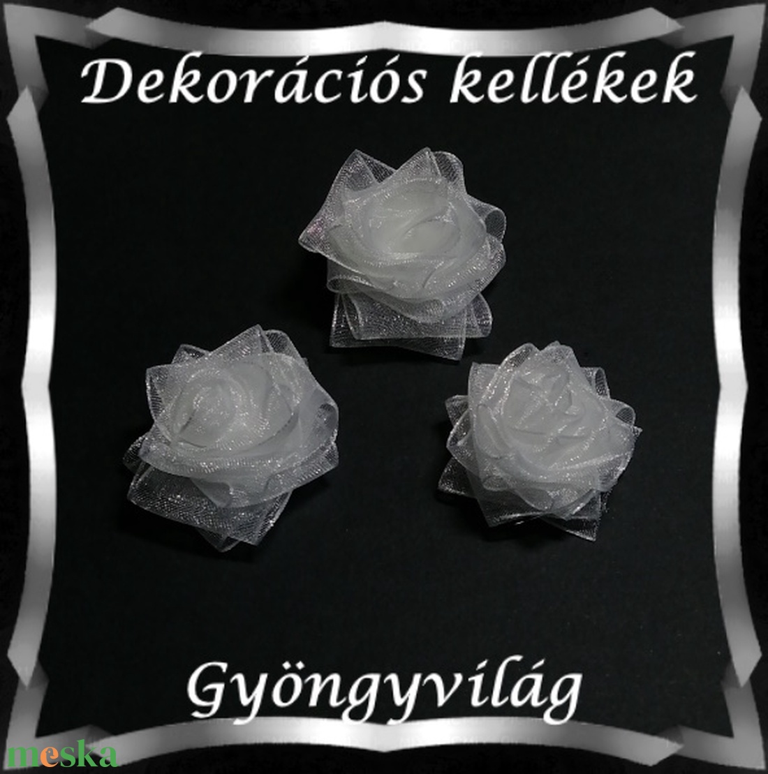 Dekorációs kellék: organza virág DK-VO 01-30 5db - kellékek & szerszámok - dekorációs kellékek - egyéb kellékek - Meska.hu Dekorációs kellék: organza virág DK-VO 01-30 5db - kellékek & szerszámok - dekorációs kellékek - egyéb kellékek - Meska.hu