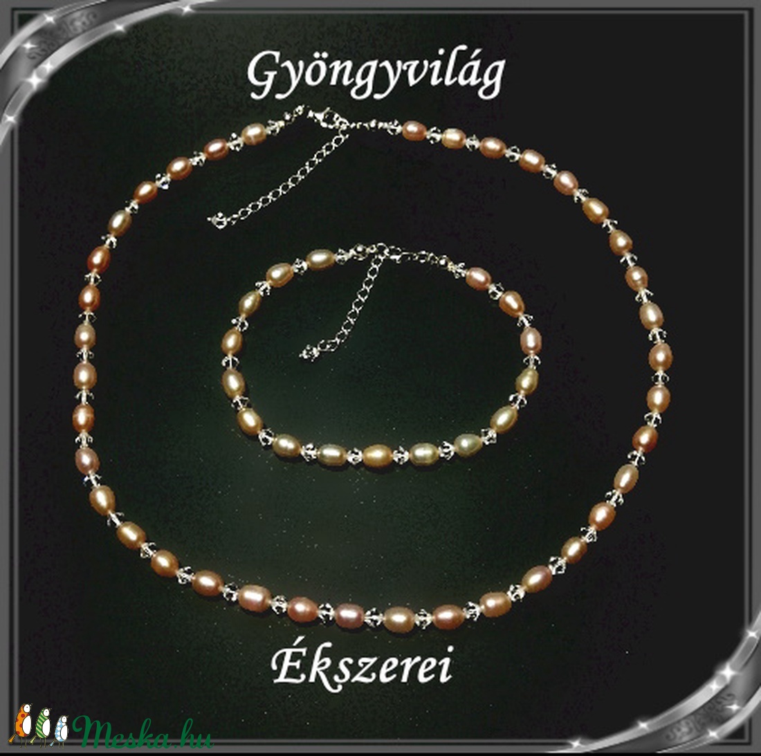 Édesvizi igazgyöngy-swarovski nyaklánc-karkötő szett, 925-ös ezüst kapoccsal SSZE-IG02-1 7x5,5 mauve - ékszer - ékszerszett - Meska.hu Édesvizi igazgyöngy-swarovski nyaklánc-karkötő szett, 925-ös ezüst kapoccsal SSZE-IG02-1 7x5,5 mauve - ékszer - ékszerszett - Meska.hu