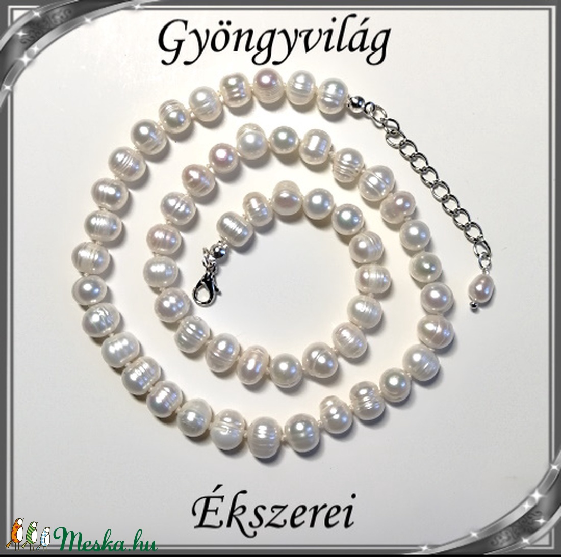 Édesvizi igazgyöngy szett, ezüstözött kapoccsal SSZEB-IG05 7x8 fehér - ékszer - ékszerszett - Meska.hu Édesvizi igazgyöngy szett, ezüstözött kapoccsal SSZEB-IG05 7x8 fehér - ékszer - ékszerszett - Meska.hu