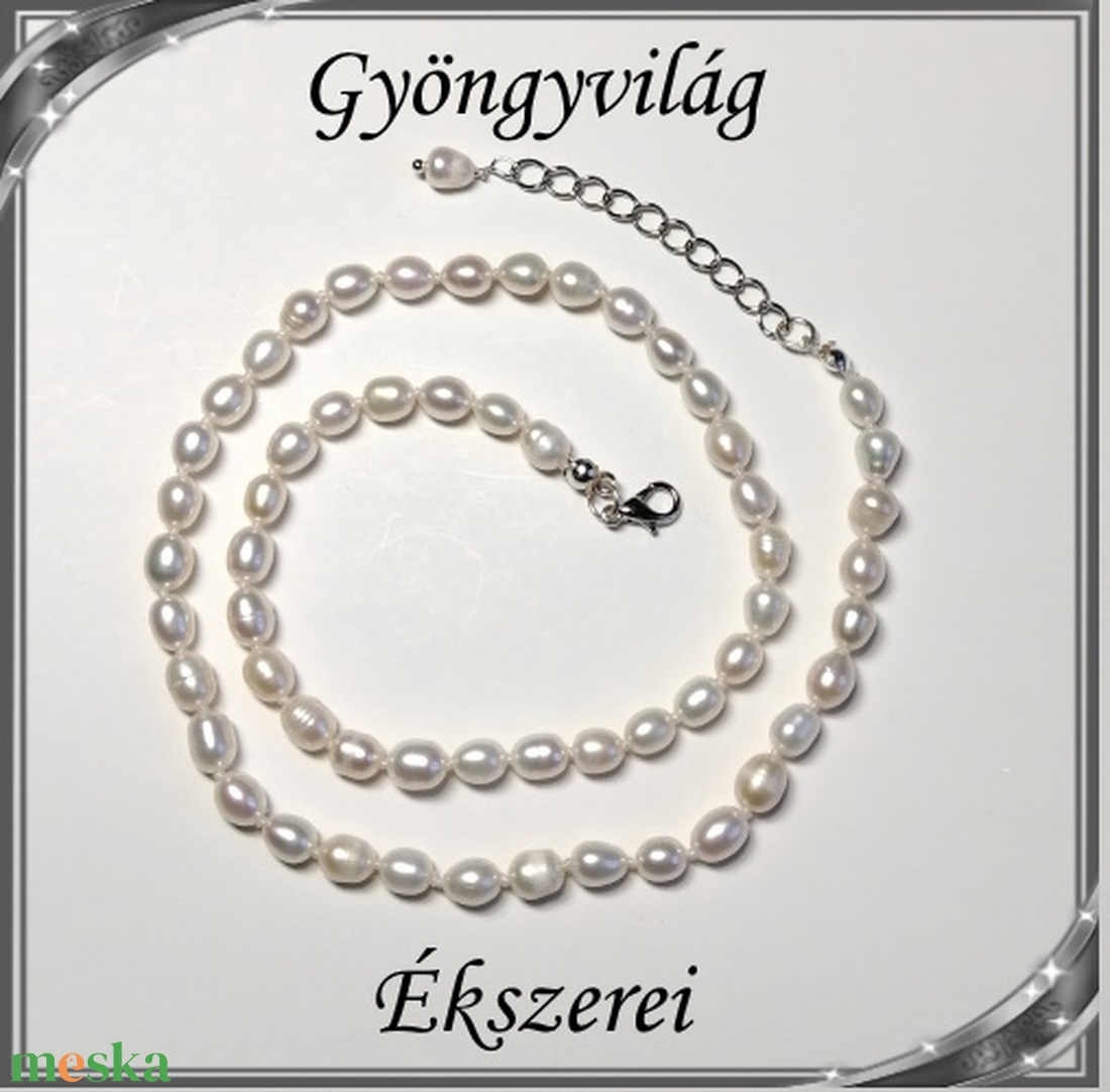 Édesvizi igazgyöngy szett, ezüstözött kapoccsal SSZNA-IG05 6x5 fehér - ékszer - ékszerszett - Meska.hu Édesvizi igazgyöngy szett, ezüstözött kapoccsal SSZNA-IG05 6x5 fehér - ékszer - ékszerszett - Meska.hu