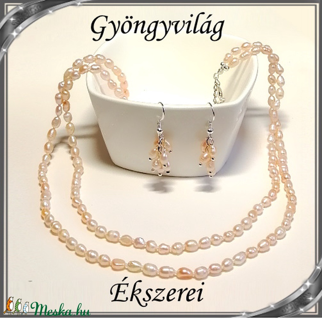 Édesvizi igazgyöngy szett, ezüstözött kapoccsal SSZEB-IG06 6x4,5 barack - ékszer - ékszerszett - Meska.hu Édesvizi igazgyöngy szett, ezüstözött kapoccsal SSZEB-IG06 6x4,5 barack - ékszer - ékszerszett - Meska.hu