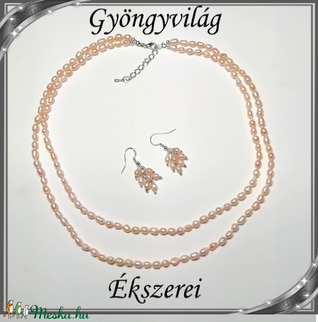 Édesvizi igazgyöngy szett, ezüstözött kapoccsal SSZEB-IG06 6x4,5 barack - ékszer - ékszerszett - Meska.hu Édesvizi igazgyöngy szett, ezüstözött kapoccsal SSZEB-IG06 6x4,5 barack - ékszer - ékszerszett - Meska.hu
