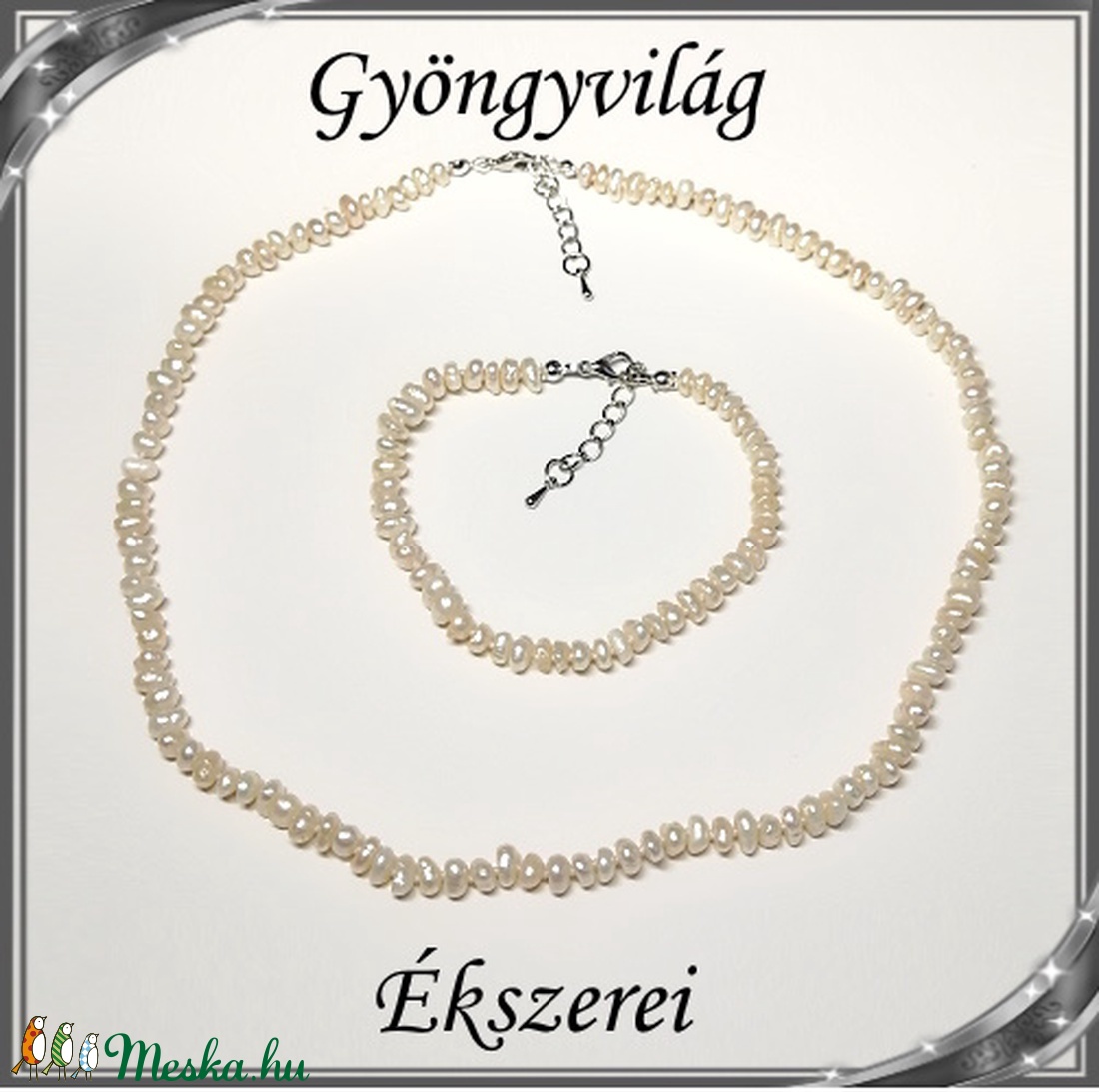 Édesvizi igazgyöngy szett, ezüstözött kapoccsal SSZEB-IG05 3,5x6 fehér - ékszer - ékszerszett - Meska.hu Édesvizi igazgyöngy szett, ezüstözött kapoccsal SSZEB-IG05 3,5x6 fehér - ékszer - ékszerszett - Meska.hu