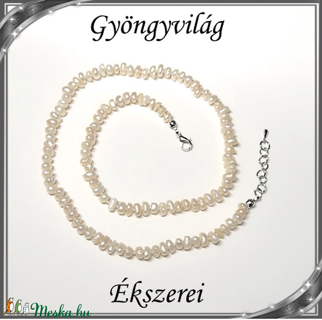 Édesvizi igazgyöngy szett, ezüstözött kapoccsal SSZEB-IG05 3,5x6 fehér - ékszer - ékszerszett - Meska.hu Édesvizi igazgyöngy szett, ezüstözött kapoccsal SSZEB-IG05 3,5x6 fehér - ékszer - ékszerszett - Meska.hu