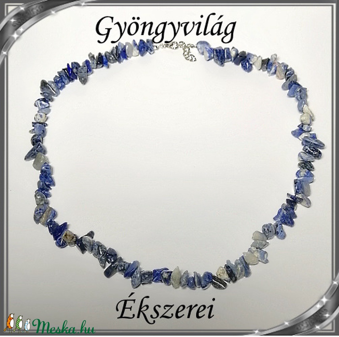 Ásvány chips szett, ezüstözött kapoccsal SSZEB-ÁS08 Sodalit - ékszer - ékszerszett - Meska.hu Ásvány chips szett, ezüstözött kapoccsal SSZEB-ÁS08 Sodalit - ékszer - ékszerszett - Meska.hu