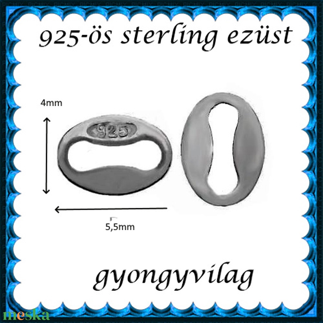 925-ös sterling ezüst ékszerkellék: láncvég fémjel jelző ELK KV 07 BRH - kellékek & szerszámok - ékszerkellék - Meska.hu 925-ös sterling ezüst ékszerkellék: láncvég fémjel jelző ELK KV 07 BRH - kellékek & szerszámok - ékszerkellék - Meska.hu